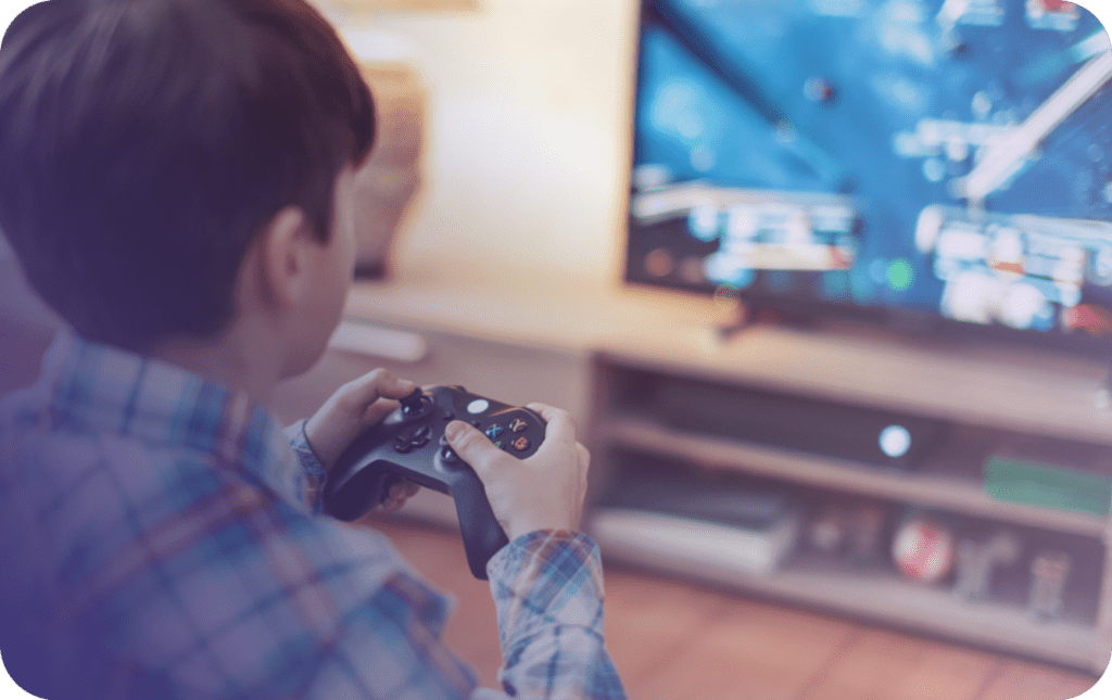 A child playing video games